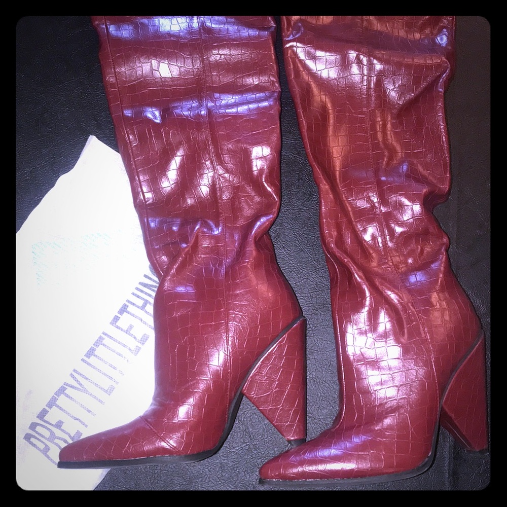 PrettylittleThing Red Boots 👢